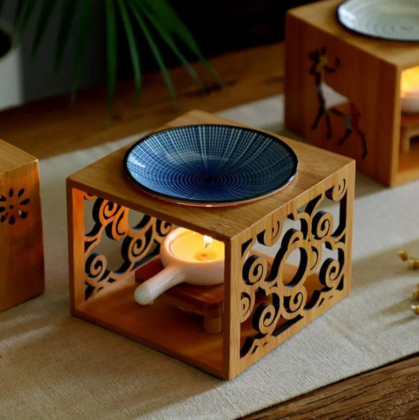 Bamboo Wood Furnace Wax Burner